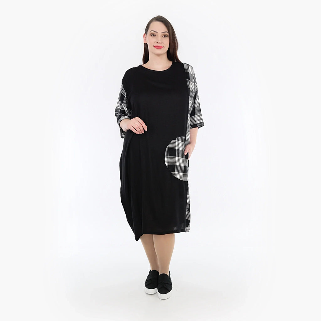 AKH Fashion Kleid 6943 Frida, Schwarz/Grau/Weiß