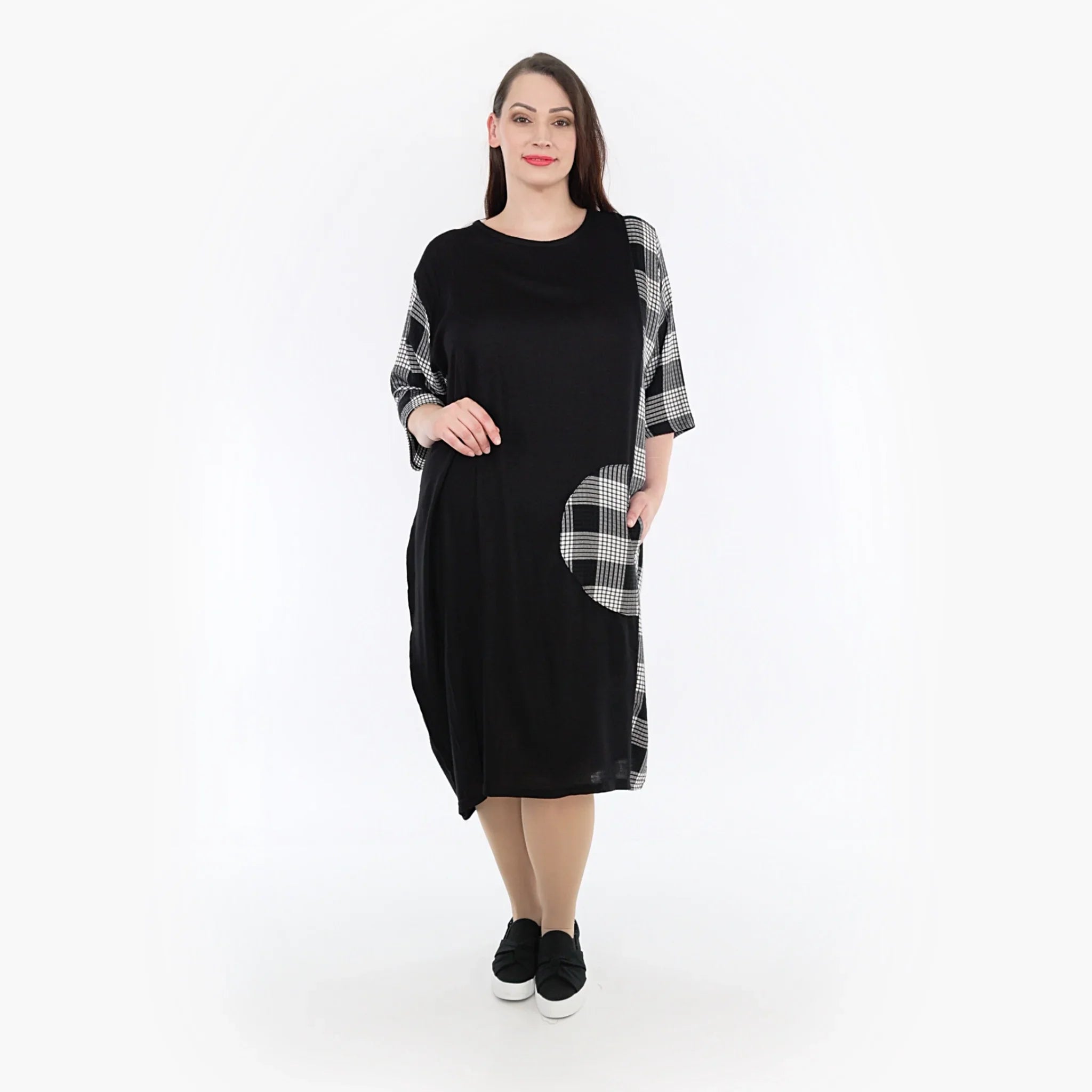 AKH Fashion Kleid 6943 Frida, Schwarz/Grau/Weiß