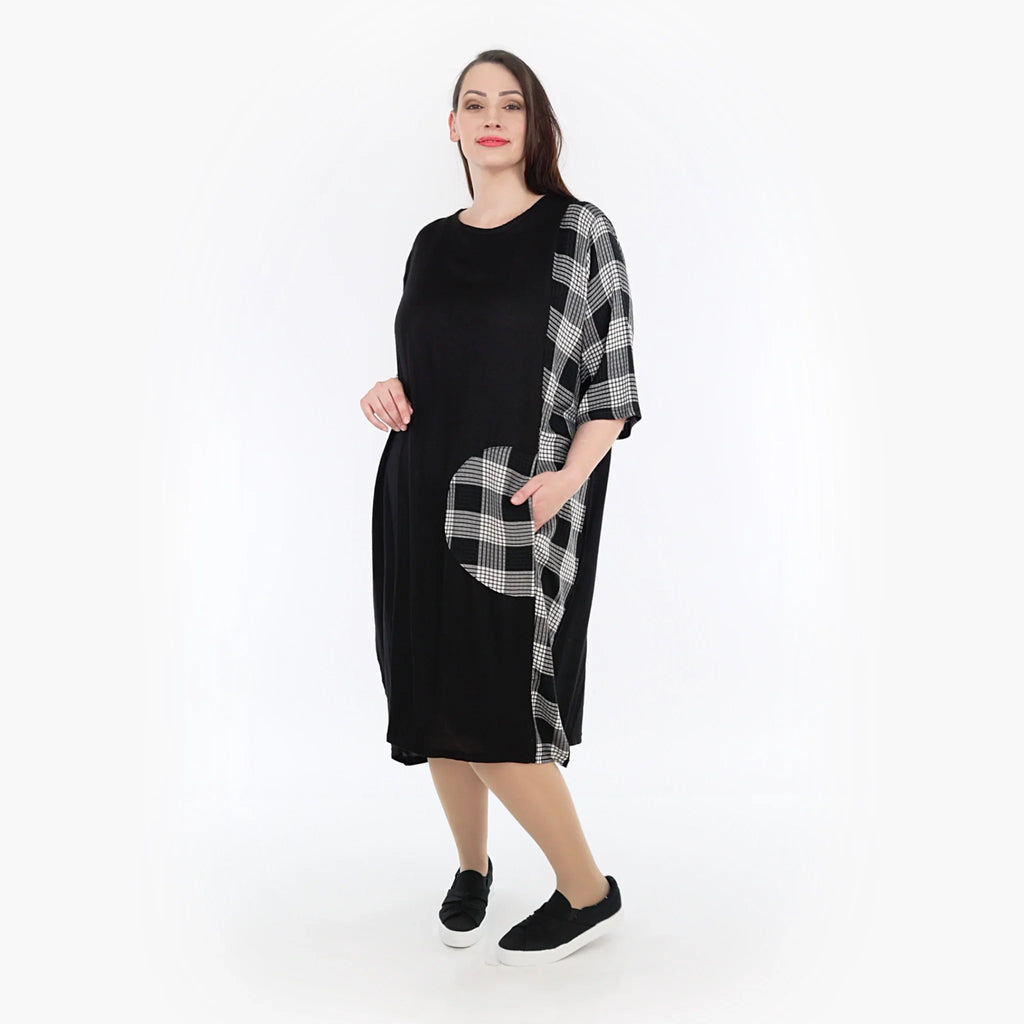 AKH Fashion Kleid 6943 Frida, Schwarz/Grau/Weiß