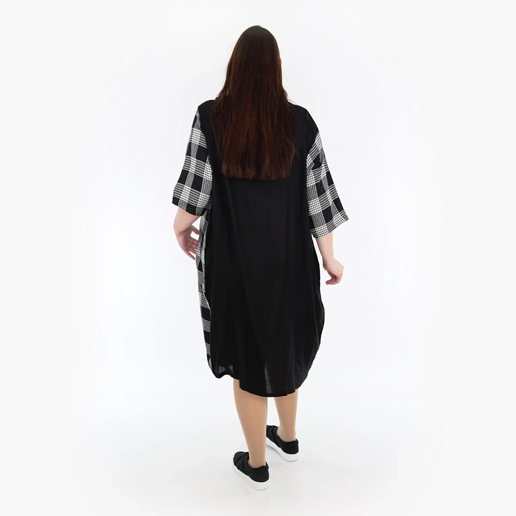 AKH Fashion Kleid 6943 Frida, Schwarz/Grau/Weiß