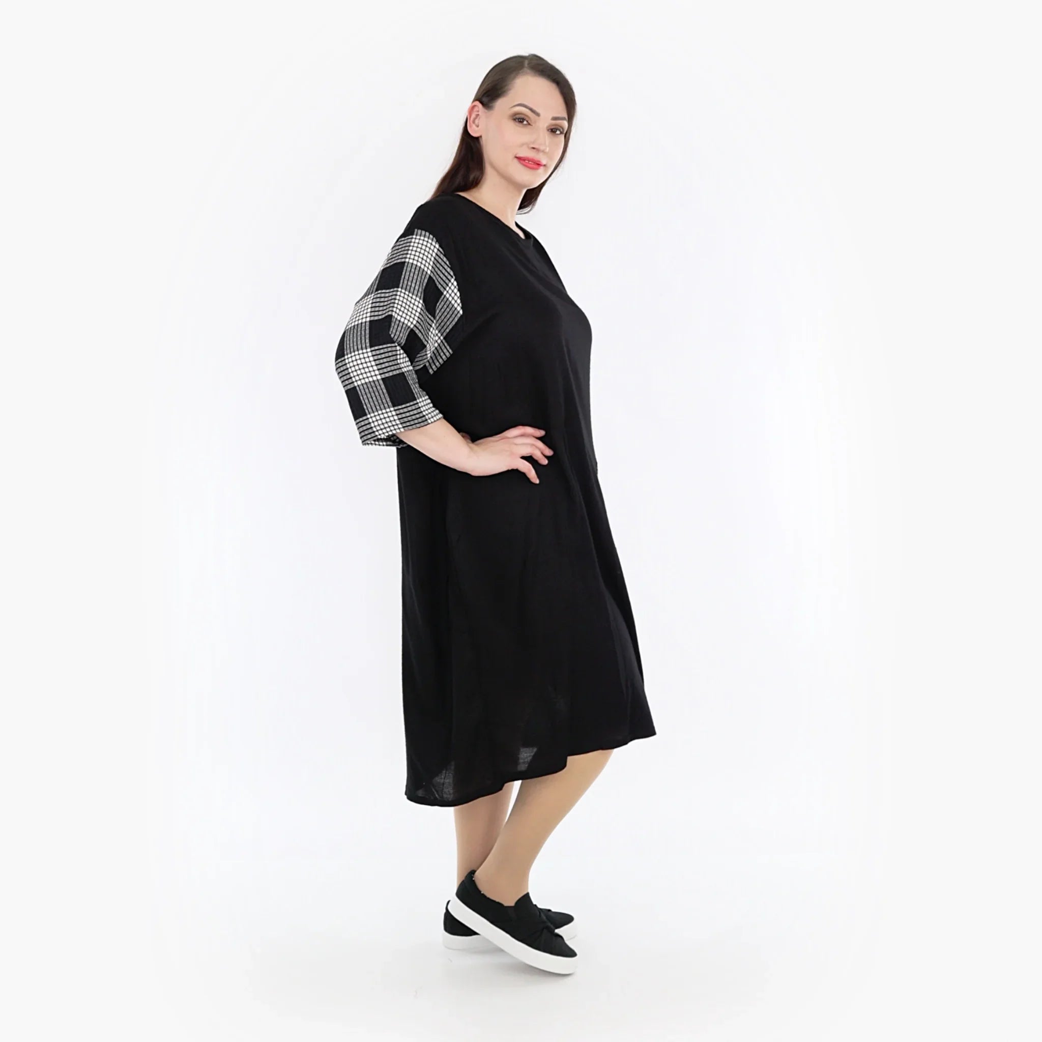 AKH Fashion Kleid 6943 Frida, Schwarz/Grau/Weiß