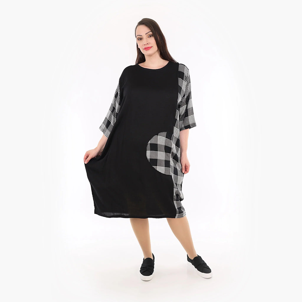 AKH Fashion Kleid 6943 Frida, Schwarz/Grau/Weiß