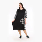 AKH Fashion Kleid 6943 Frida, Schwarz/Grau/Weiß