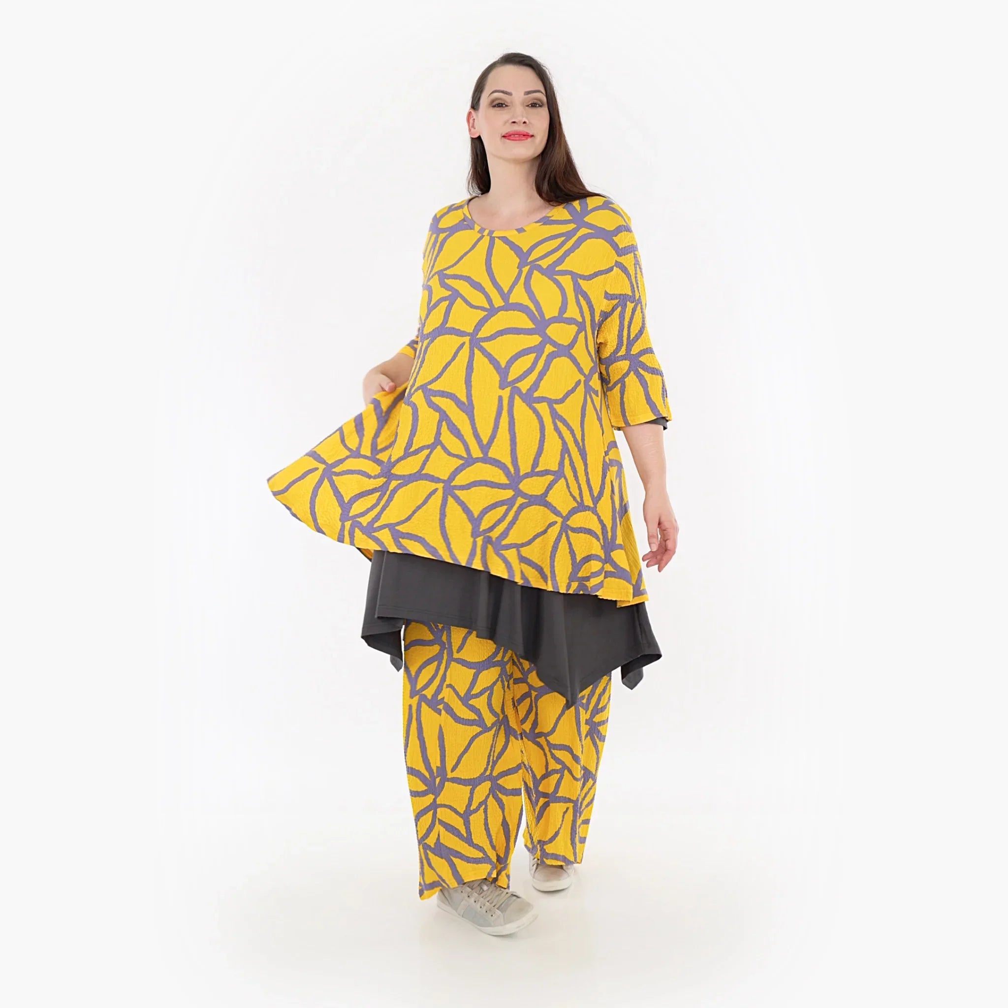 Chemise AKH 1892, Jaune-Lilas Gris