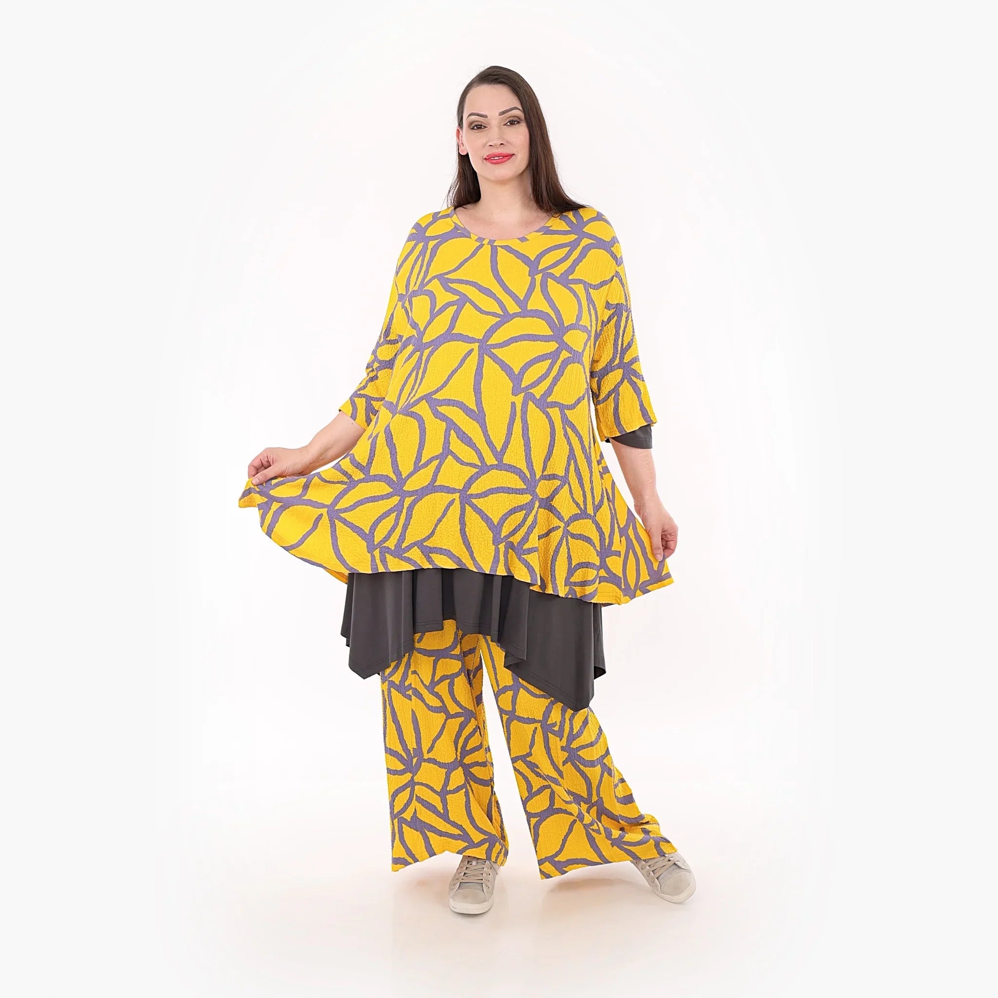 Chemise AKH 1892, Jaune-Lilas Gris
