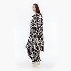 AKH 2276 Coat, Black-Ecru