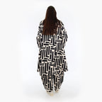 AKH 2276 Coat, Black-Ecru