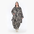 AKH 2276 Coat, Black-Ecru