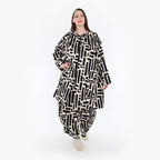 AKH 2276 Coat, Black-Ecru