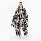AKH 2276 Coat, Black-Ecru