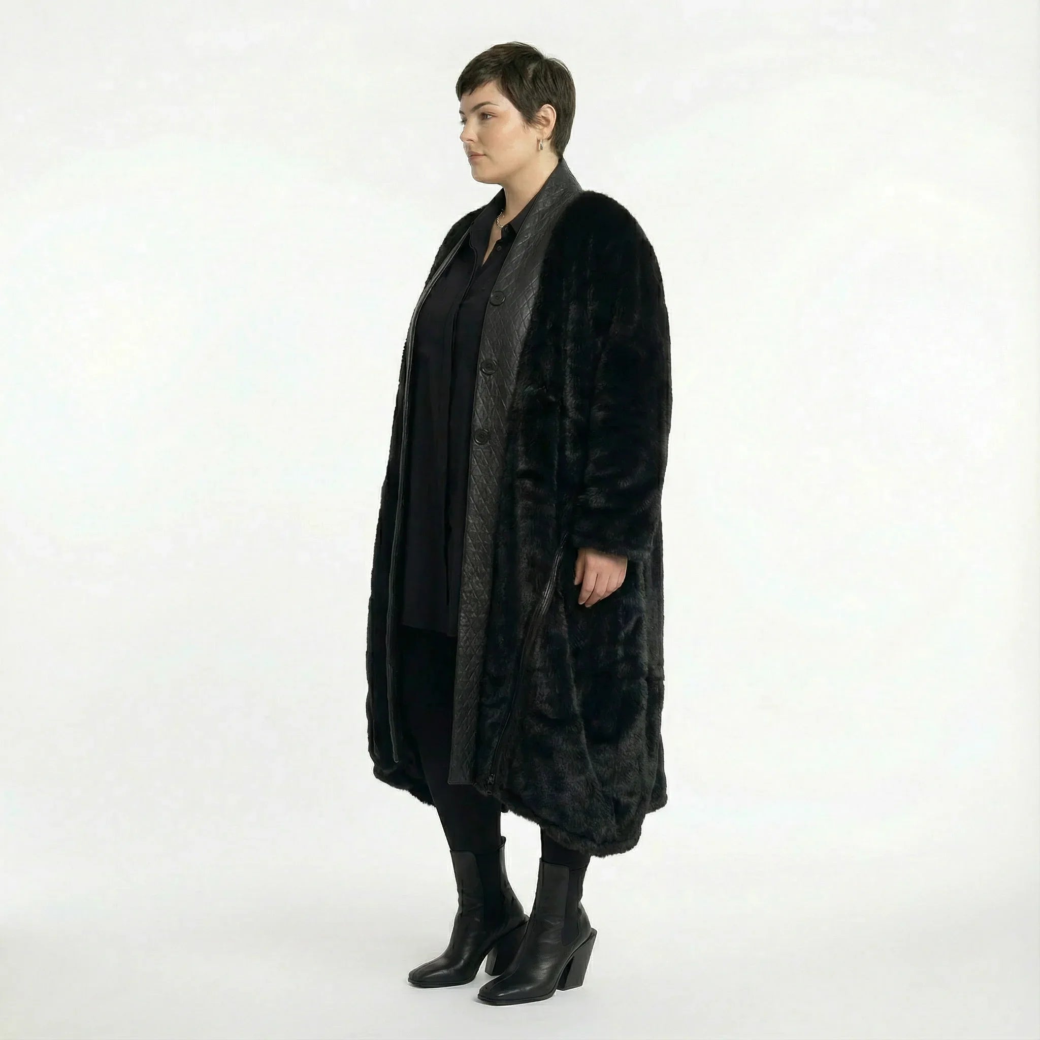 AKH Premium 7176 Mantel, Schwarz