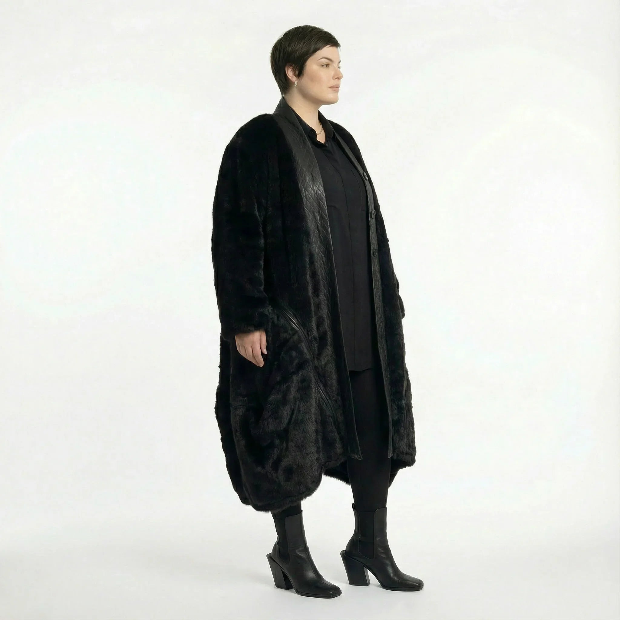 AKH Premium 7176 Mantel, Schwarz