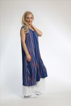 Summer dress in balloon shape made of soft jersey quality, Florida in royal blue-multi