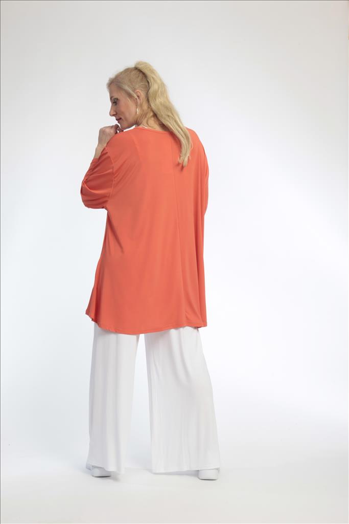 Summer big shirt in bell shape made of Slinky quality, Feline Slinky in orange