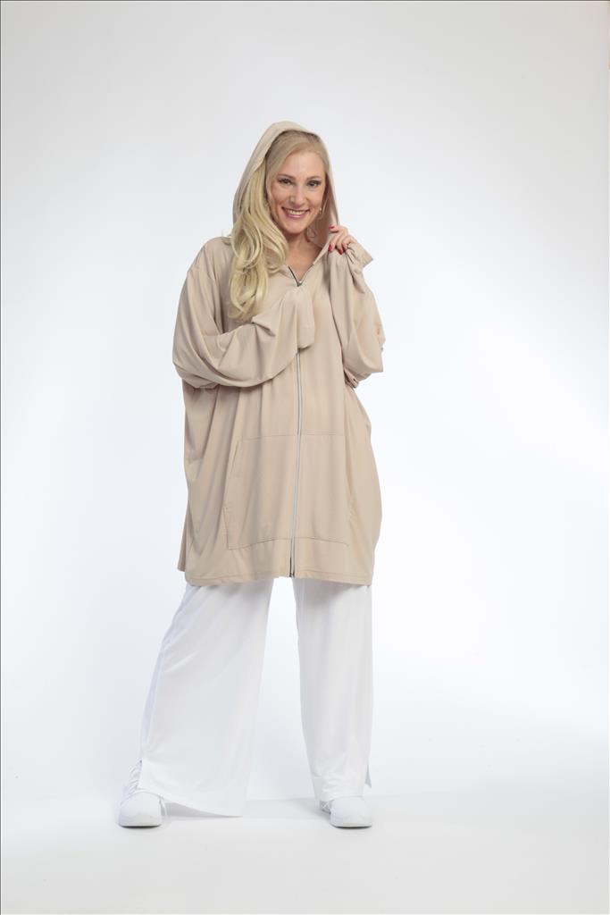 Summer jacket in a straight shape made of Slinky quality, Feline Slinky in beige