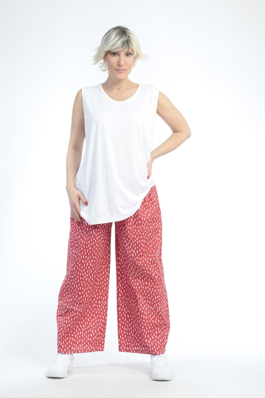 Summer trousers in a straight shape made of airy poplin quality, Baali in red