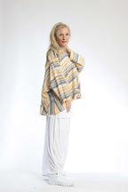 Summer big shirt in a boxy shape made of airy linen look quality, Candy in yellow