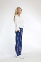 Sommer Hose in gerader Form aus weicher Jersey Qualität, Florida in Royalblau-Multi