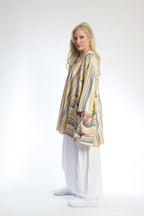 Summer big shirt in A-shape made of airy linen look quality, Candy in yellow