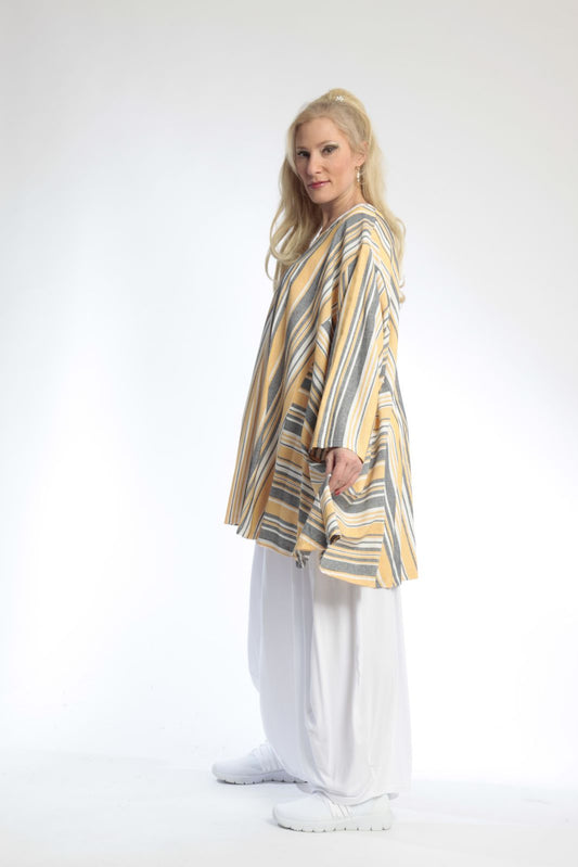 Summer big shirt in A-shape made of airy linen look quality, Candy in yellow