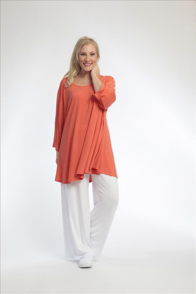 Summer big shirt in bell shape made of Slinky quality, Feline Slinky in orange