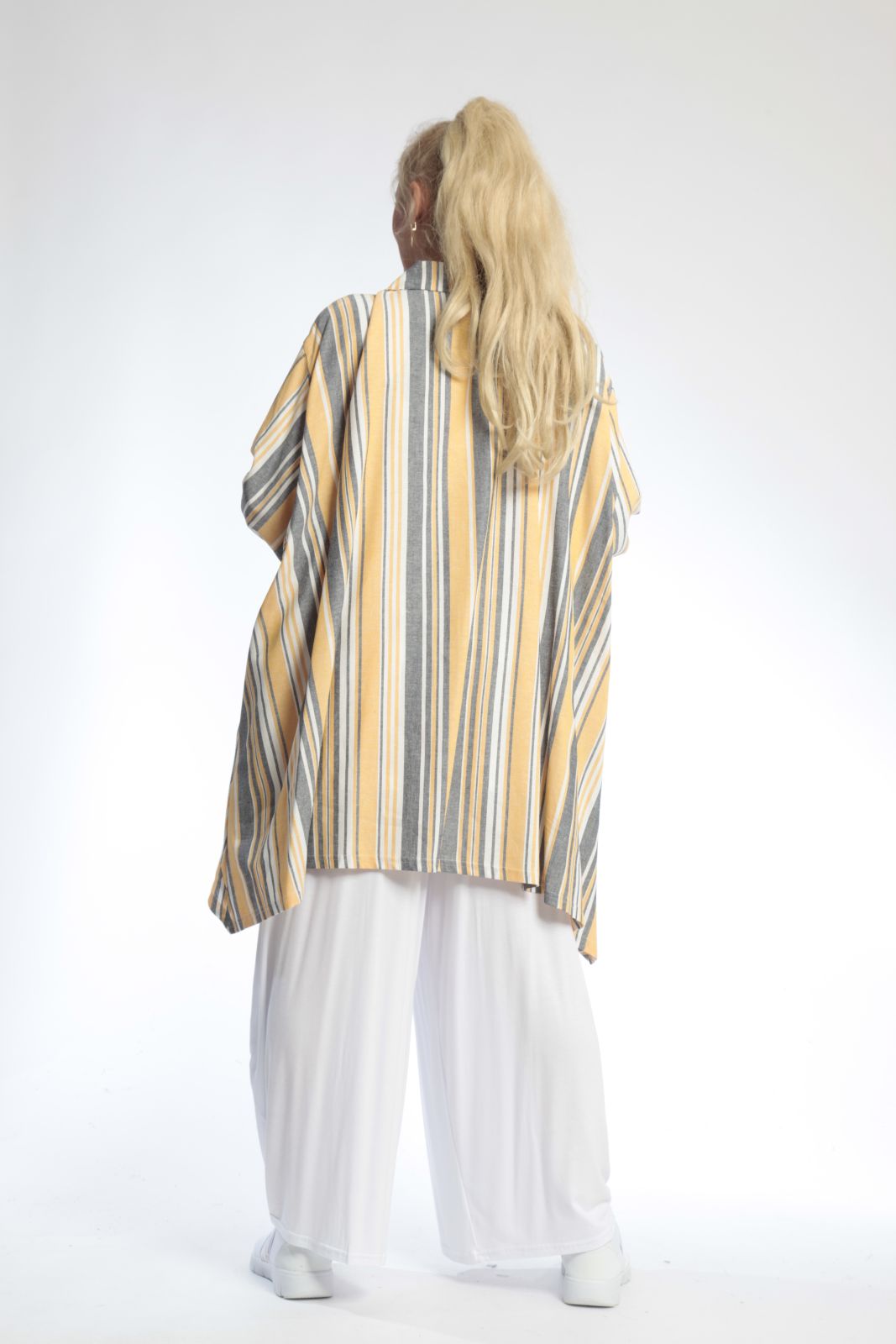 Summer jacket in mullet shape made of airy linen look quality, Candy in yellow