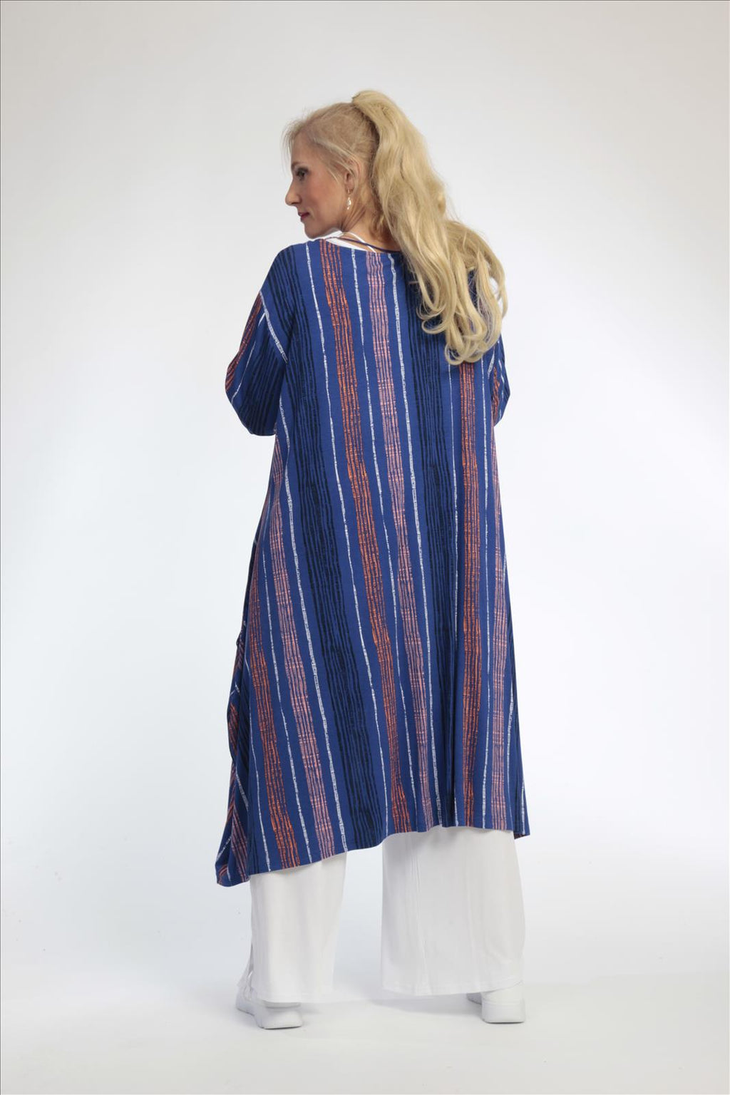 Veste d'été en forme de ballon en jersey doux de qualité, Floride en bleu royal-multicolore