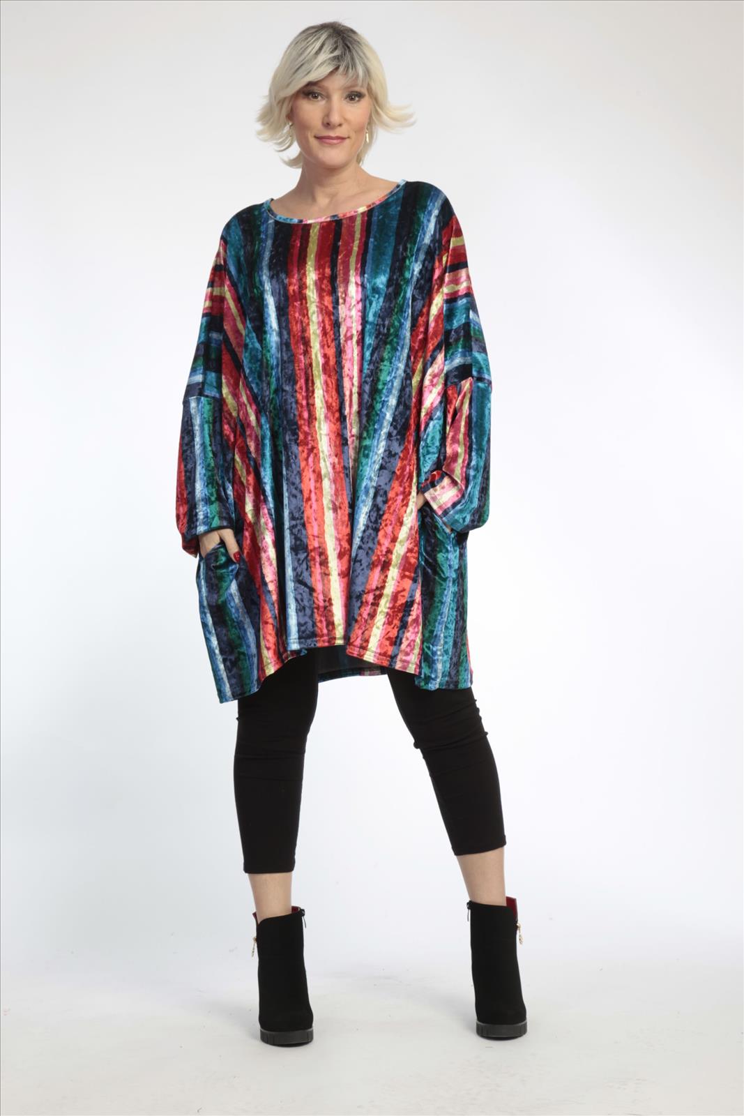 Sommer Big Shirt in gerader Form aus er Velour Qualität, Lette in Multicolor