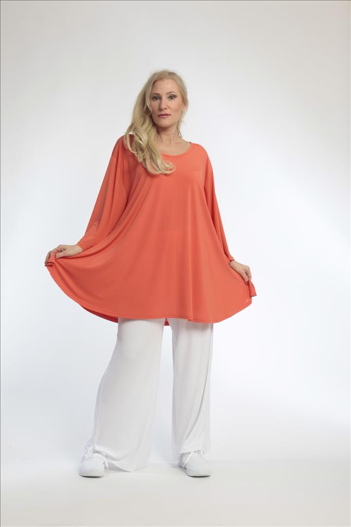 Summer big shirt in bell shape made of Slinky quality, Feline Slinky in orange