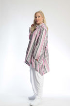 Summer jacket in mullet shape made of airy linen look quality, Candy in pink