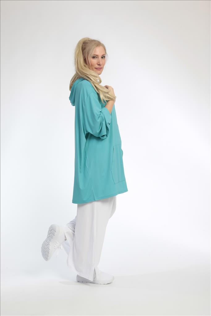 Summer jacket in a straight shape made of Slinky quality, Feline Slinky in turquoise