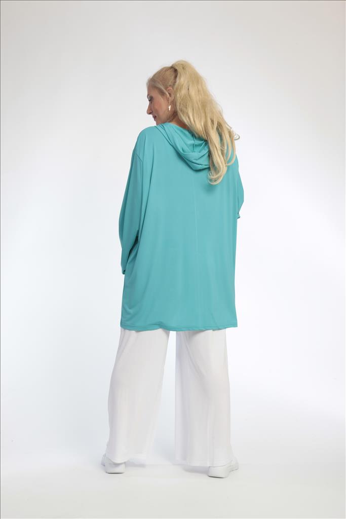 Summer jacket in a straight shape made of Slinky quality, Feline Slinky in turquoise