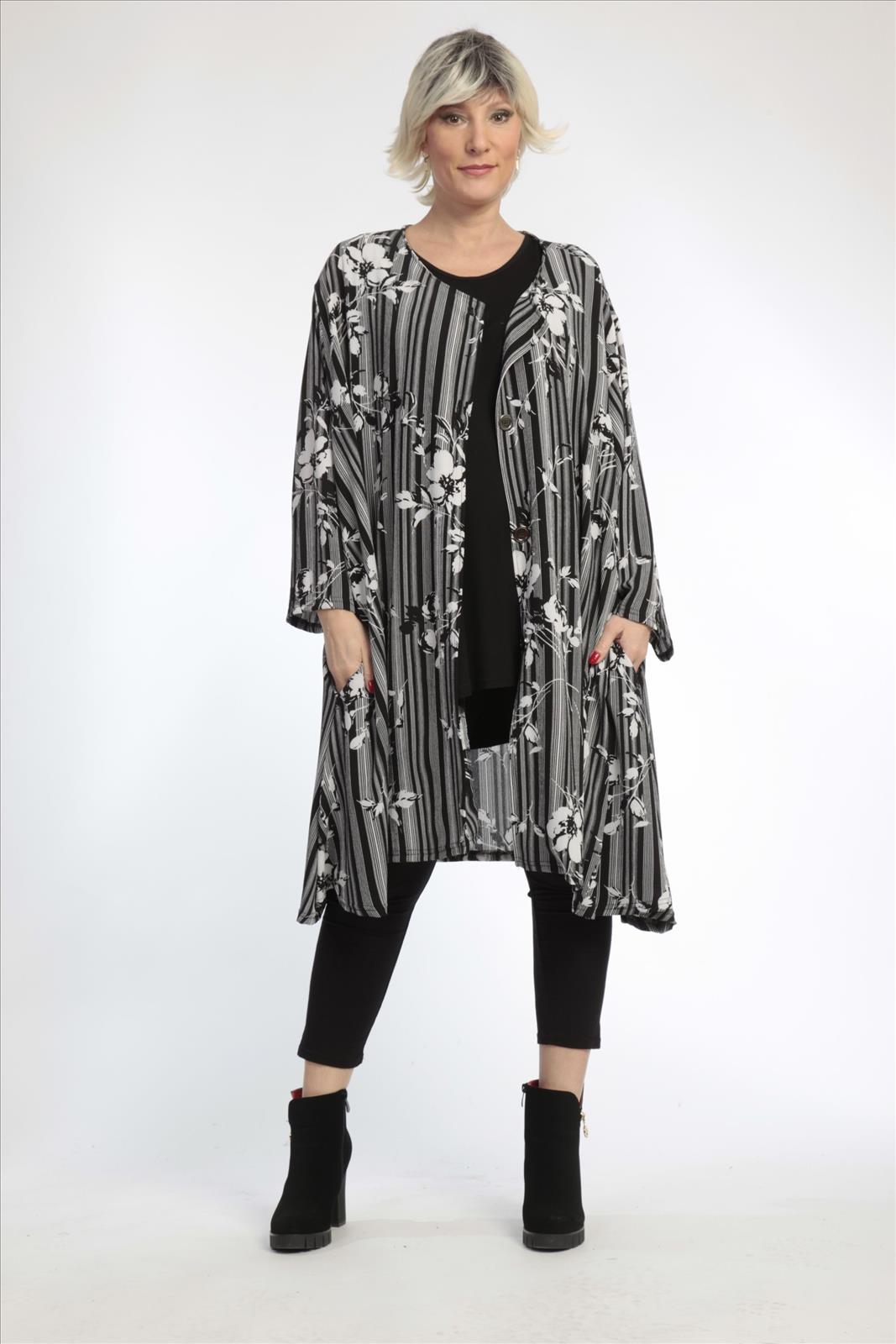 Summer jacket in the shape of chiffon quality, Zera in black and white