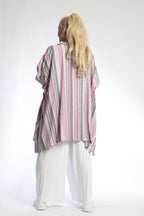 Summer jacket in mullet shape made of airy linen look quality, Candy in pink