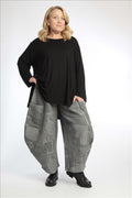 Transitional trousers in balloon shape made of jacquard quality, semolina in grey-white
