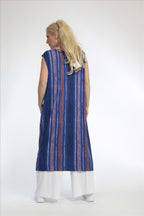 Summer dress in balloon shape made of soft jersey quality, Florida in royal blue-multi