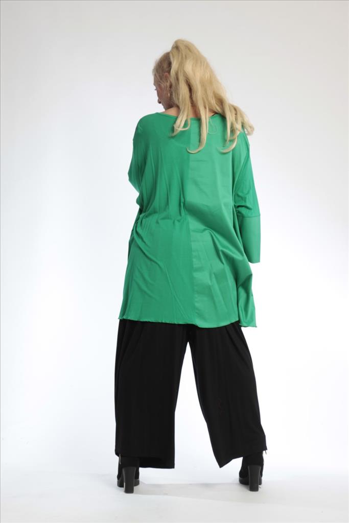 Everyday big shirt in A-shape made of jersey quality, sateen in green