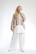 Summer jacket in a rounded shape made of airy linen look quality, Candy in orange