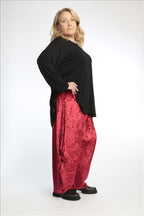 Winter trousers in balloon shape made of velor quality, Niks in red