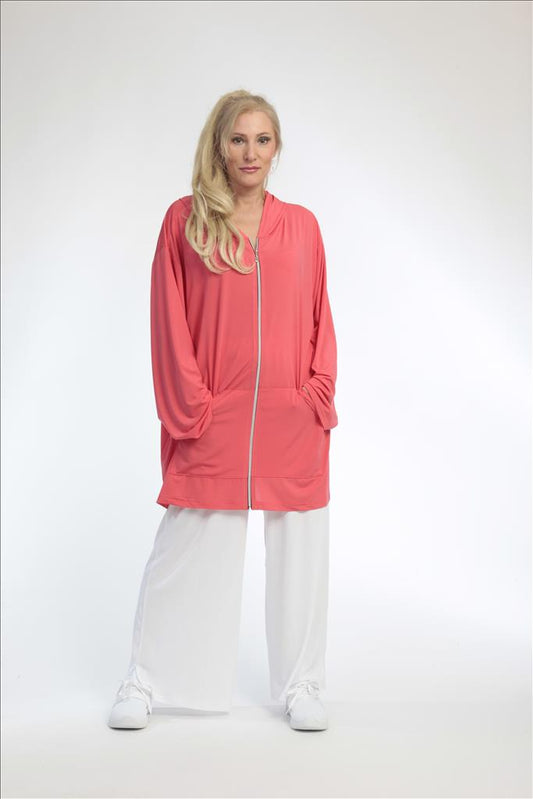 Summer jacket in a straight shape made of Slinky quality, Feline Slinky in lobster