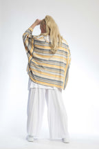 Summer big shirt in a boxy shape made of airy linen look quality, Candy in yellow