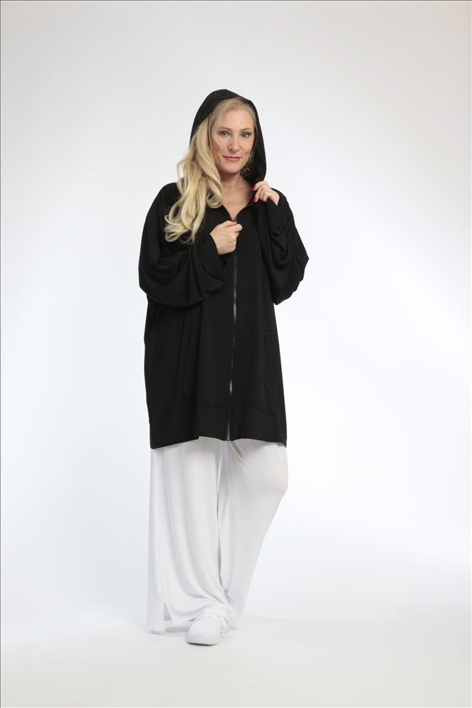 Summer jacket in a straight shape made of Slinky quality, Feline Slinky in black