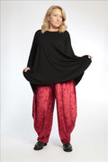 Winter trousers in balloon shape made of velor quality, Niks in red