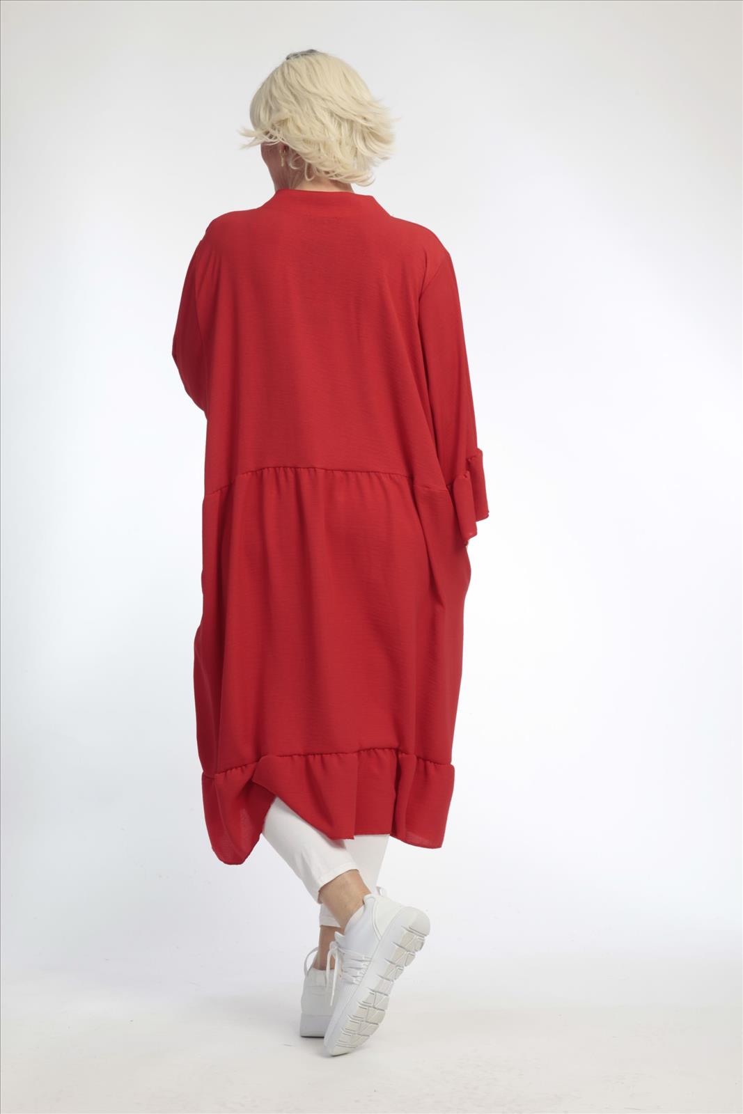 Sommer Kleid in gerader Form aus glatter Twill Qualität, Twill in Rot