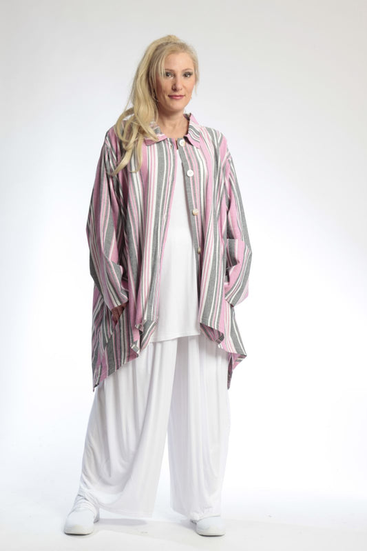 Summer jacket in mullet shape made of airy linen look quality, Candy in pink