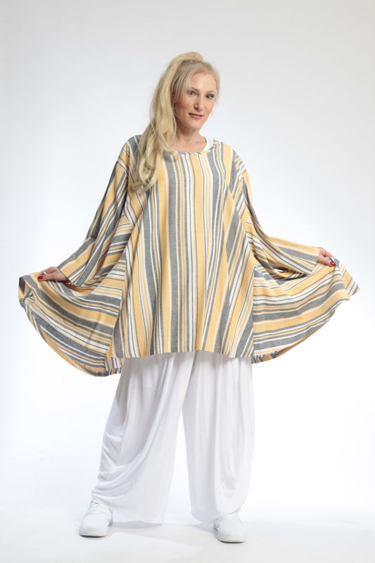 Summer big shirt in A-shape made of airy linen look quality, Candy in yellow
