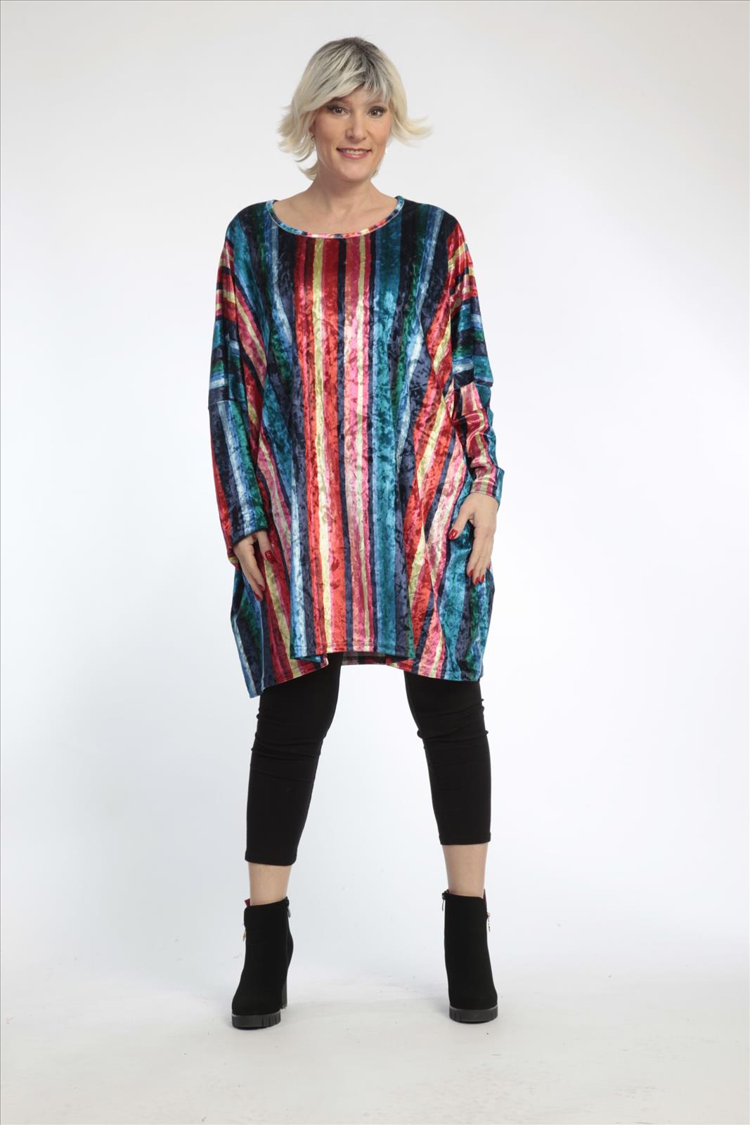 Sommer Big Shirt in gerader Form aus er Velour Qualität, Lette in Multicolor