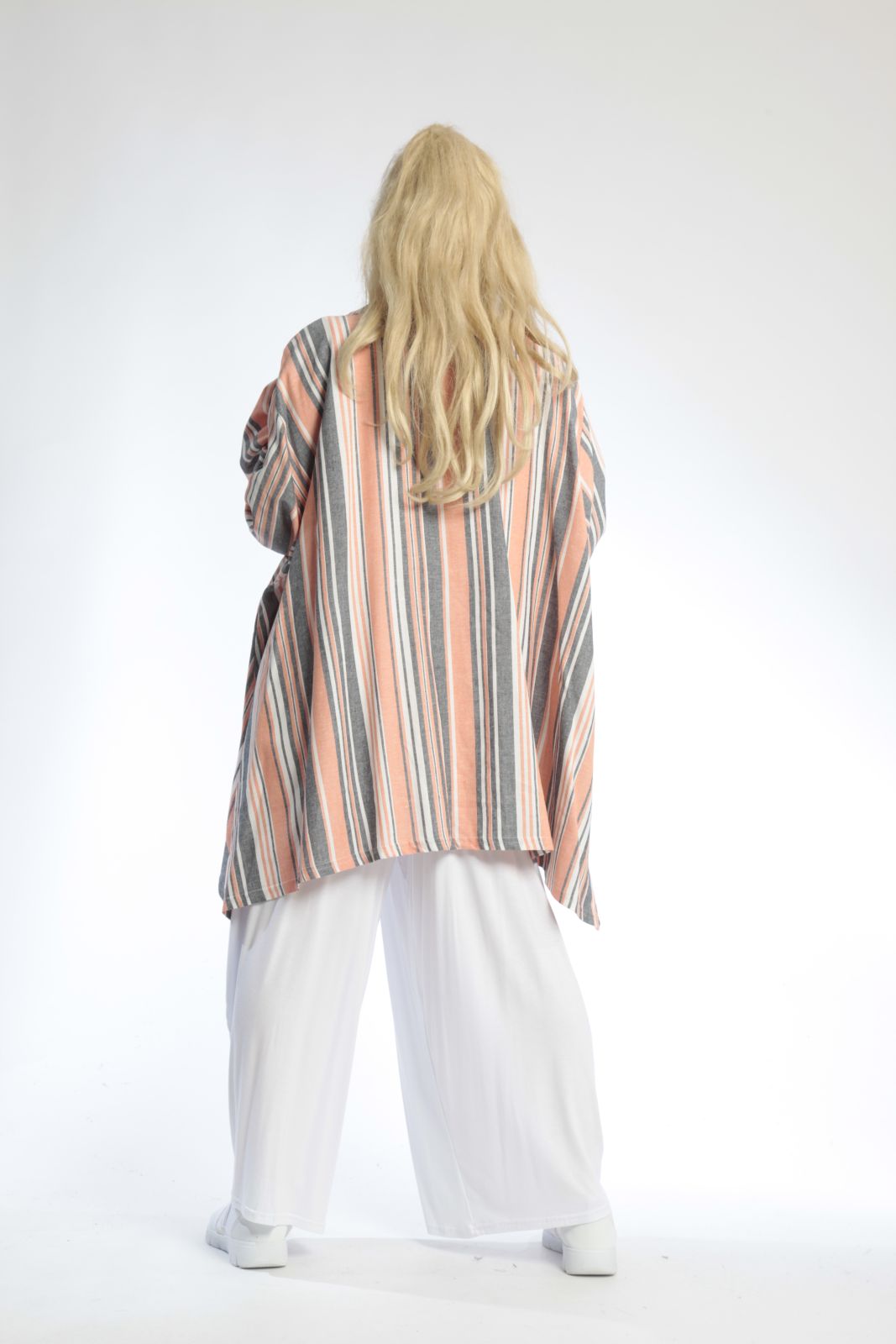 Sommer Jacke in Vokuhila Form aus luftiger Leinen Optik Qualität, Candy in Orange