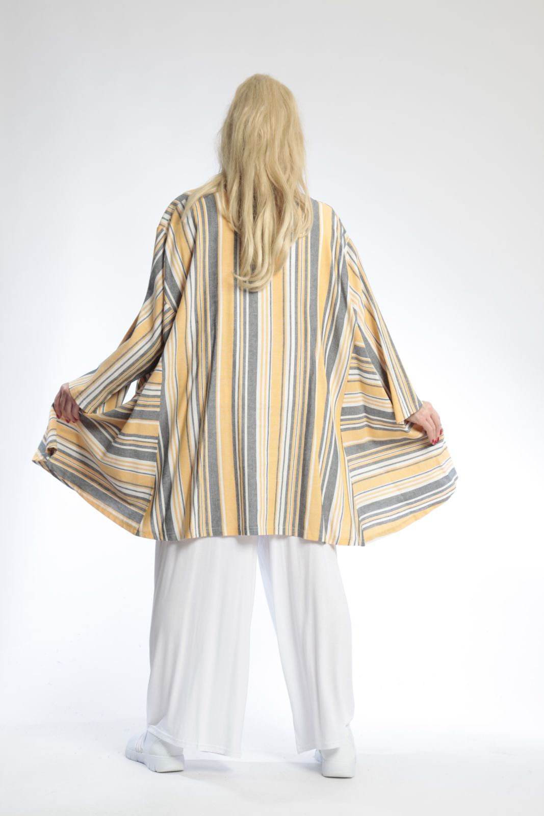 Summer big shirt in A-shape made of airy linen look quality, Candy in yellow