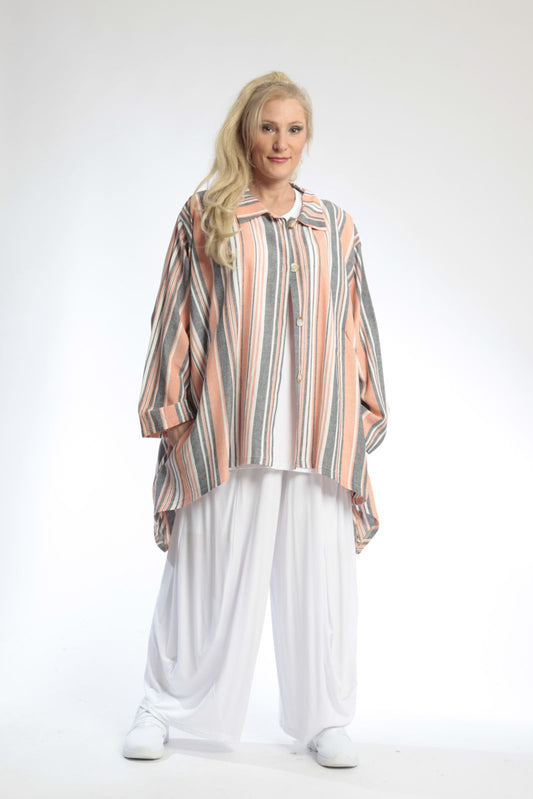 Summer jacket in mullet shape made of airy linen look quality, Candy in orange